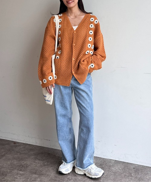 CPCM（シーピーシーエム）の「クロシェ編みカーデ（カーディガン/ボレロ・メンズ・マスタード/ネイビー/ブラック/アイボリー・LARGE/MEDIUM）」の19枚目の写真