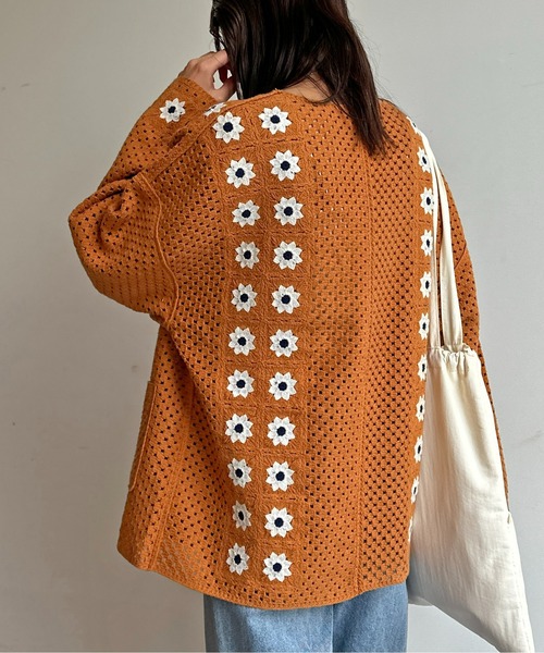 CPCM（シーピーシーエム）の「クロシェ編みカーデ（カーディガン/ボレロ・メンズ・マスタード/ネイビー/ブラック/アイボリー・LARGE/MEDIUM）」の21枚目の写真