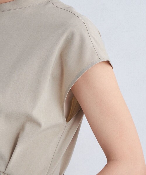 green label relaxing（グリーンレーベルリラクシング）の「［size SHORTあり］ベルト フレア ワンピース -マシンウォッシャブル・ストレッチ-（ワンピース・レディース・ベージュ/ネイビー/オレンジ・FREE/SHORT）」の18枚目の写真