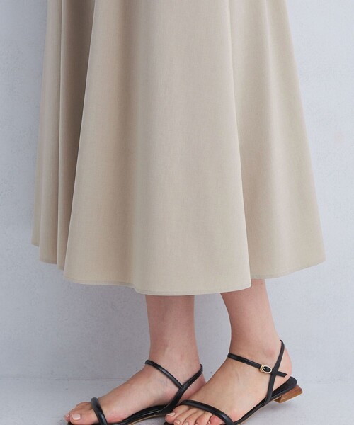 green label relaxing（グリーンレーベルリラクシング）の「［size SHORTあり］ベルト フレア ワンピース -マシンウォッシャブル・ストレッチ-（ワンピース・レディース・ベージュ/ネイビー/オレンジ・FREE/SHORT）」の20枚目の写真