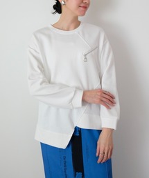 ジップ付きアシンメトリートップス