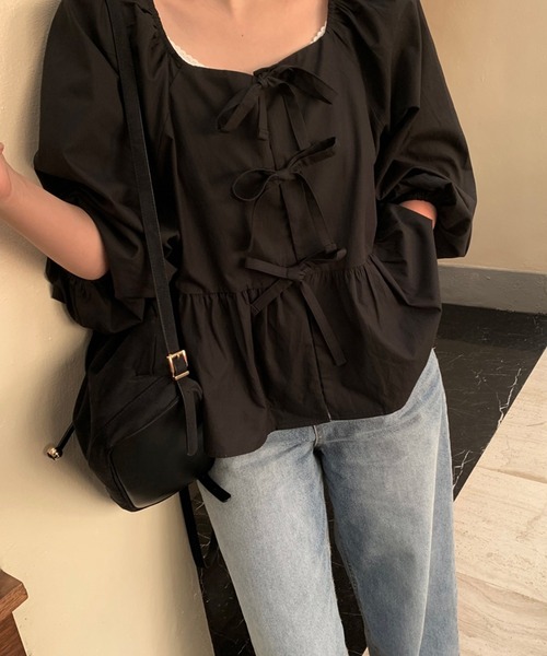 メニーリボンペプラムブラウス（シャツ/ブラウス）｜leune（ルネ）