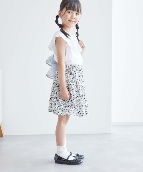 ROPE' PICNIC(ロペピクニック)の「【KIDS】花柄パイピングギャザースカート/リンクコーデ(スカート・キッズ・キナリ/ブラック系その他・110/120/130/140/150)」の16枚目の写真