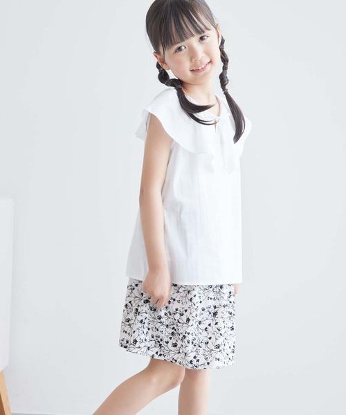 ROPE' PICNIC(ロペピクニック)の「【KIDS】花柄パイピングギャザースカート/リンクコーデ(スカート・キッズ・キナリ/ブラック系その他・110/120/130/140/150)」の17枚目の写真