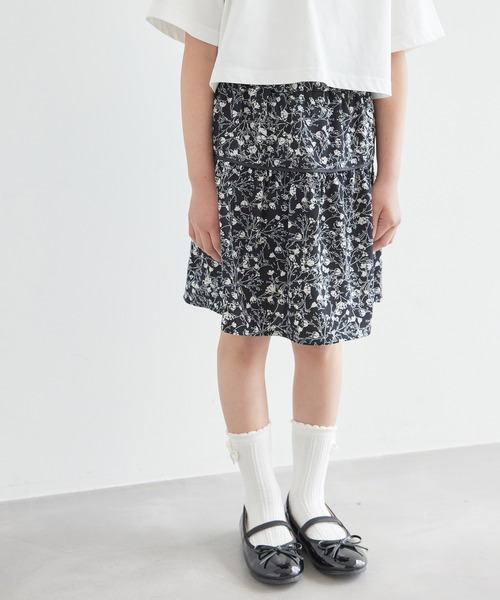 ROPE' PICNIC(ロペピクニック)の「【KIDS】花柄パイピングギャザースカート/リンクコーデ(スカート・キッズ・キナリ/ブラック系その他・110/120/130/140/150)」の22枚目の写真