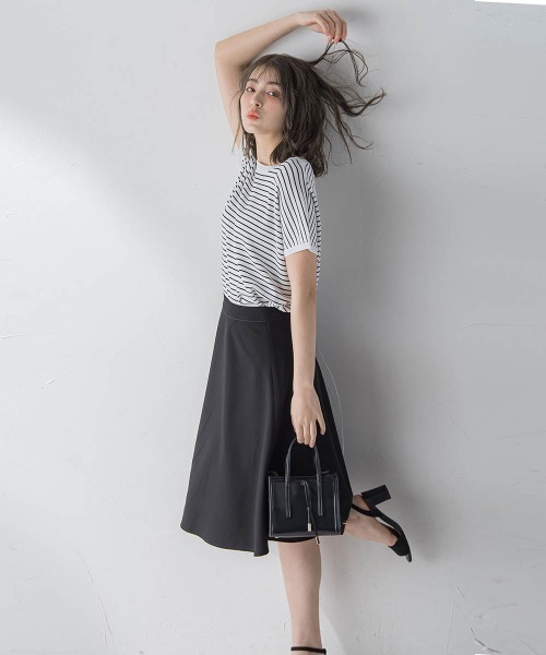 ketty(ケティ)の「【New Desigh】美シルエットフレアスカート≪洗濯機で洗える≫(スカート・レディース・ネイビー/ベージュ/ブラック/ライトグレー/オフホワイト・S/M/L/XS)」の14枚目の写真