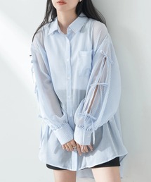 earth music&ecology | 袖スリットリボンロングシャツ(シャツ/ブラウス)