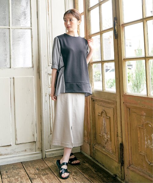 ikka(イッカ)の「【親子コーデ】袖切り替えレイヤードプルオーバー(Tシャツ/カットソー・レディース・ベージュ/ネイビー/ミント/ブラック・S/L/M)」の20枚目の写真