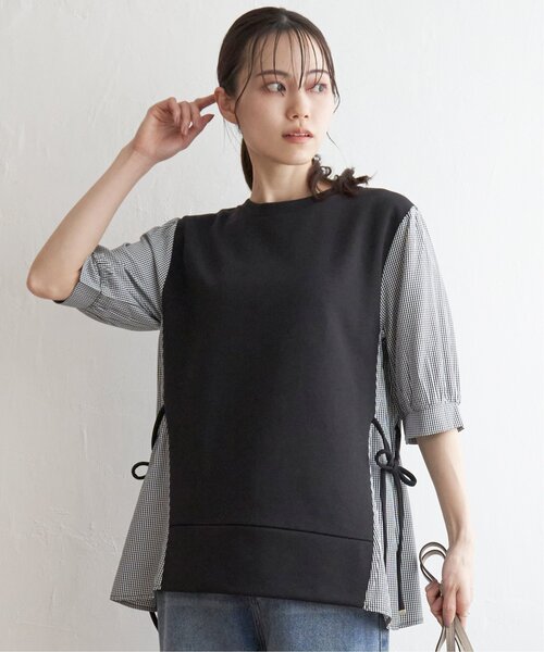 ikka(イッカ)の「【親子コーデ】袖切り替えレイヤードプルオーバー(Tシャツ/カットソー・レディース・ベージュ/ネイビー/ミント/ブラック・S/L/M)」の22枚目の写真