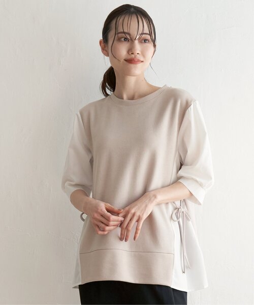 ikka(イッカ)の「【親子コーデ】袖切り替えレイヤードプルオーバー(Tシャツ/カットソー・レディース・ベージュ/ネイビー/ミント/ブラック・S/L/M)」の14枚目の写真
