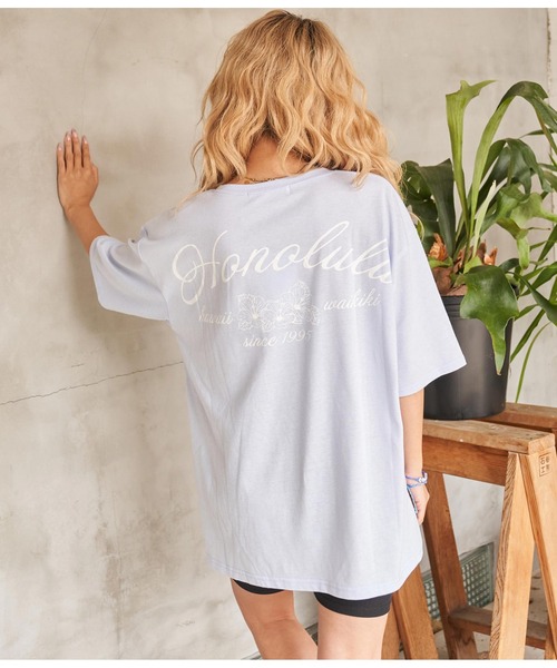 anap mimpi（アナップミンピ）の「ALOHA HONOLULU プリント ビッグTシャツ（Tシャツ/カットソー・レディース・ホワイト/ブラック/サックスブルー・FREE）」の17枚目の写真