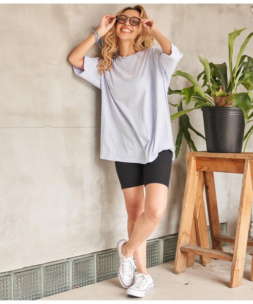 anap mimpi（アナップミンピ）の「ALOHA HONOLULU プリント ビッグTシャツ（Tシャツ/カットソー・レディース・ホワイト/ブラック/サックスブルー・FREE）」の19枚目の写真