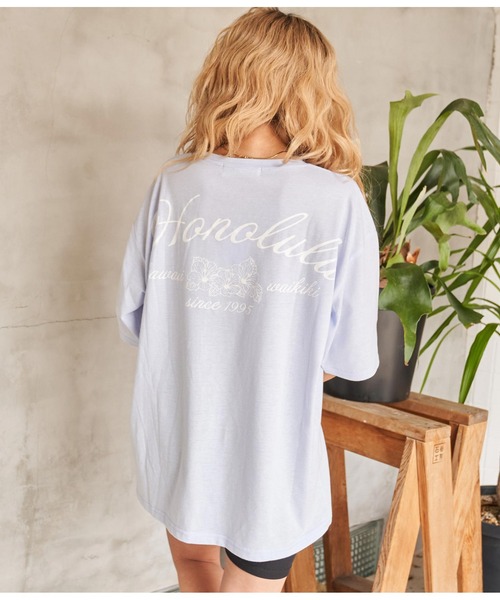 anap mimpi（アナップミンピ）の「ALOHA HONOLULU プリント ビッグTシャツ（Tシャツ/カットソー・レディース・ホワイト/ブラック/サックスブルー・FREE）」の16枚目の写真