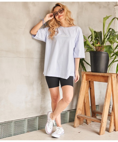 anap mimpi（アナップミンピ）の「ALOHA HONOLULU プリント ビッグTシャツ（Tシャツ/カットソー・レディース・ホワイト/ブラック/サックスブルー・FREE）」の21枚目の写真