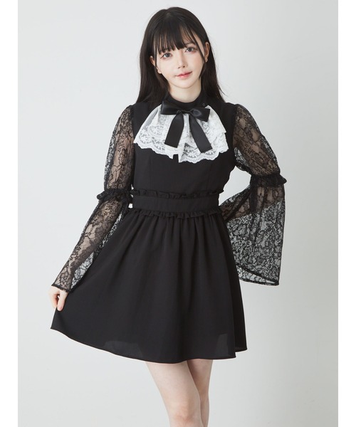 Jamieエーエヌケー 姫袖トップス ブラック×ブルー ゴスロリ Jamieエーエヌケー 姫袖トップス ブラック×ブルー ゴスロリ Jamie