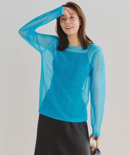 【セール】ざっくりシアーニット≪手洗い可能≫（ニット/セーター）｜Droite lautreamont（ドロワットロートレアモン）