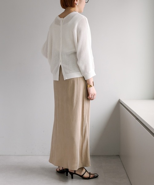 PUAL CE CIN(ピュアルセシン)の「2WAYジャガードロゴメッシュニット(ニット/セーター・レディース・ライトグレー/オフホワイト/ベージュ・FREE)」の6枚目の写真