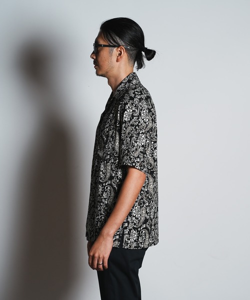 RATTLE TRAP（ラトルトラップ）の「フラワーペイズリープリントオープンカラーシャツ（シャツ/ブラウス・メンズ・ホワイト系その他/ブラック系その他・M/L/LL）」の5枚目の写真