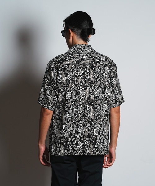 RATTLE TRAP（ラトルトラップ）の「フラワーペイズリープリントオープンカラーシャツ（シャツ/ブラウス・メンズ・ホワイト系その他/ブラック系その他・M/L/LL）」の4枚目の写真