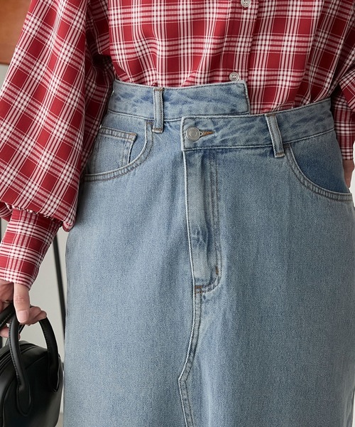 BONLECILL（ボンルシール）の「リメイク風ナローデニムスカート（デニムスカート・レディース・ブルー系1/ネイビー/ブラック・FREE）」の16枚目の写真