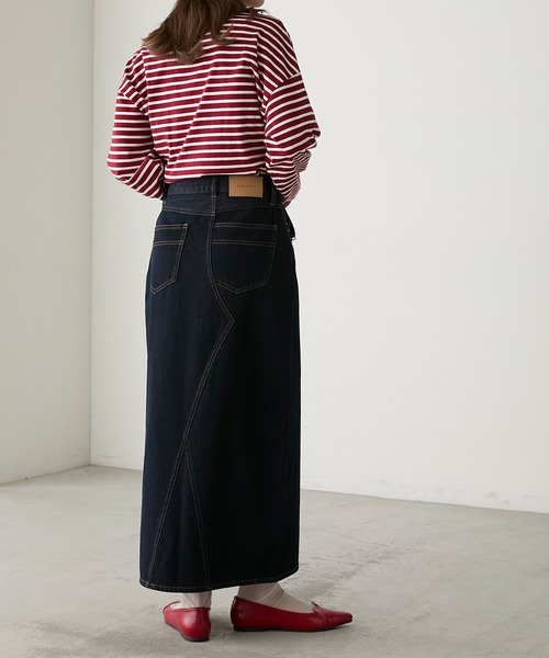 BONLECILL（ボンルシール）の「リメイク風ナローデニムスカート（デニムスカート・レディース・ブルー系1/ネイビー/ブラック・FREE）」の10枚目の写真