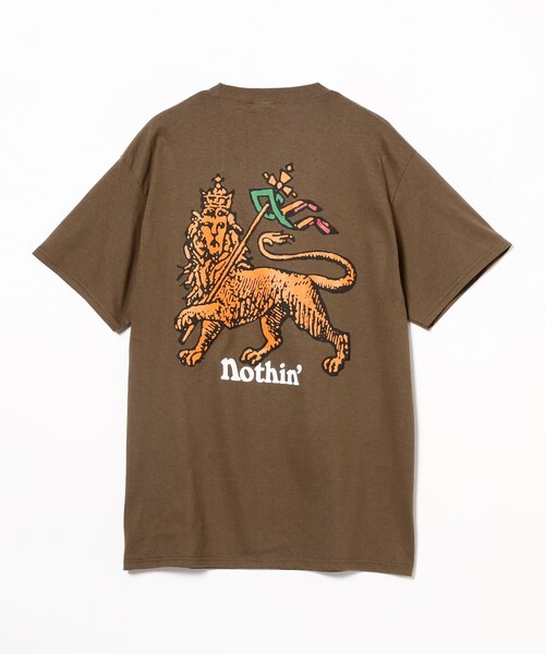 NOTHIN SPECIAL（ナッシンスペシャル）の「NOTHIN' SPECIAL / LION OF JUDAH POCKET TEE（Tシャツ/カットソー・メンズ・ブラウン・MEDIUM/LARGE/X-LARGE/XX-LARGE）」の4枚目の写真