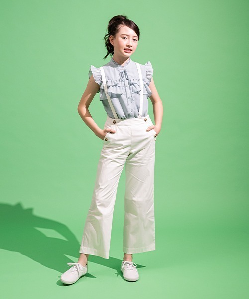 kate spade new york kids(ケイトスペードニューヨーク)の「ガールズ ラッフルブラウス(シャツ/ブラウス・キッズ・エメラルド/ブラック・140cm/150cm/160cm)」の12枚目の写真