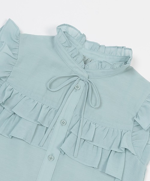 kate spade new york kids(ケイトスペードニューヨーク)の「ガールズ ラッフルブラウス(シャツ/ブラウス・キッズ・エメラルド/ブラック・140cm/150cm/160cm)」の8枚目の写真