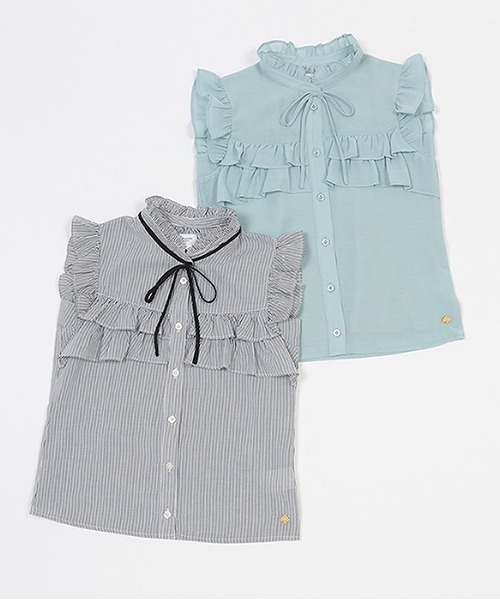 kate spade new york kids(ケイトスペードニューヨーク)の「ガールズ ラッフルブラウス(シャツ/ブラウス・キッズ・エメラルド/ブラック・140cm/150cm/160cm)」の11枚目の写真