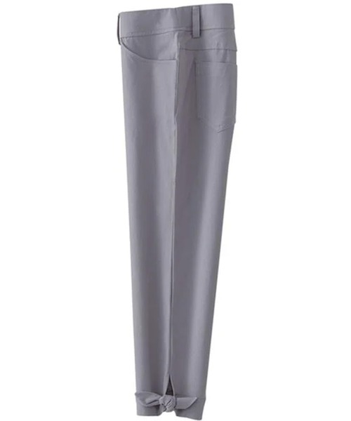 BELLUNA PLUS(ベルーナ)の「美脚ストレッチ裾リボンクロップド48丈(その他パンツ・レディース・ストライプ/ライトグレー/ライトブルーグレー/ブラック/グレイッシュベージュ/オフホワイト/セージグリーン・SMALL/MEDIUM/LARGE/X-LARGE)」の4枚目の写真