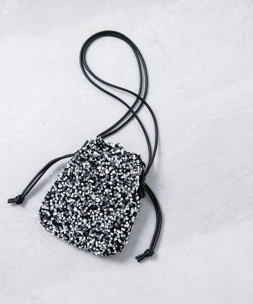 NATURAL BEAUTY BASIC（ナチュラルビューティーベーシック）の「◇【Oggi掲載】スパンコールドロストバッグ（ショルダーバッグ・レディース・グレー/ブラック・ﾌﾘ-）」の5枚目の写真