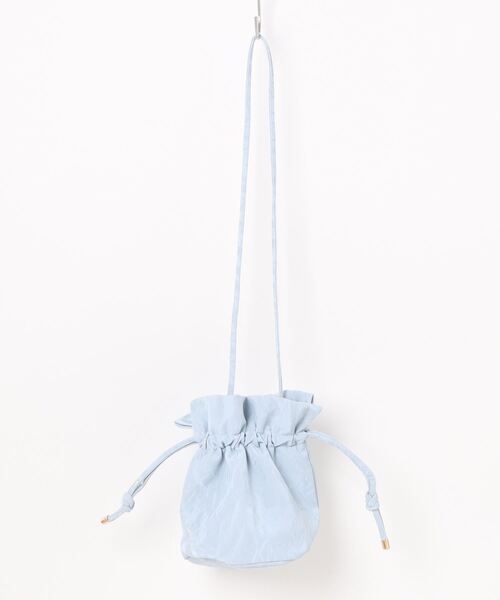 STYLEBLOCK（スタイルブロック）の「巾着型ミニショルダーバッグ（ショルダーバッグ・レディース・ホワイト/ブラック/ピンク/シルバー/ブルー・FREE）」の12枚目の写真