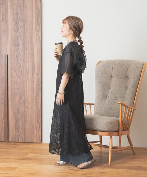 studio CLIP（スタディオクリップ）の「【my fit CLIP/低身長スタッフ企画】シアーレイヤードプルオーバー（Tシャツ/カットソー・レディース・アイボリー/ブラック/ライトグリーン・FREE）」の19枚目の写真