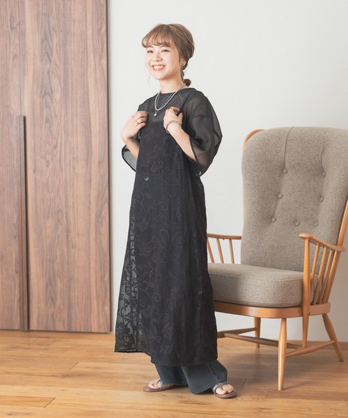 studio CLIP（スタディオクリップ）の「【my fit CLIP/低身長スタッフ企画】シアーレイヤードプルオーバー（Tシャツ/カットソー・レディース・アイボリー/ブラック/ライトグリーン・FREE）」の21枚目の写真