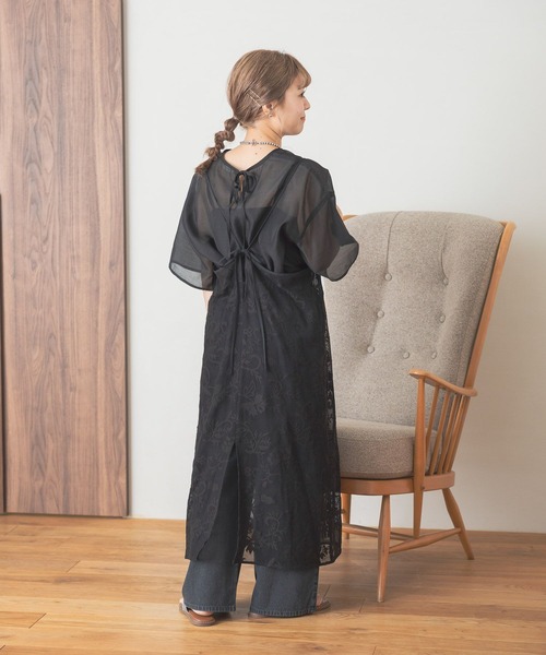 studio CLIP（スタディオクリップ）の「【my fit CLIP/低身長スタッフ企画】シアーレイヤードプルオーバー（Tシャツ/カットソー・レディース・アイボリー/ブラック/ライトグリーン・FREE）」の22枚目の写真