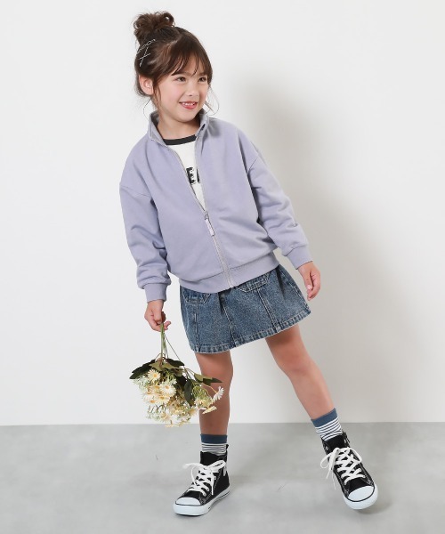 ミニ裏毛 スタンドカラー ジップジャケット（カーディガン