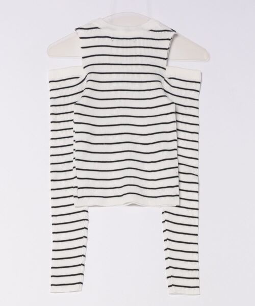 GORGE(ゴージ)の「《肩あき×細ボーダー》レディース リブ ニット 長袖 プルオーバー セクシー 春秋冬(Tシャツ/カットソー・レディース・ホワイト系その他/ブラック系その他2/ベージュ系その他・F)」の4枚目の写真