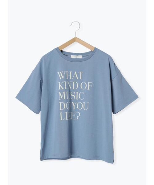 Samansa Mos2 blue(サマンサモスモスブルー)の「【接触冷感】ロゴプリントTシャツ(Tシャツ/カットソー・レディース・オフホワイト/キナリ/チャコールグレー/モカ/ブルー・F)」の17枚目の写真