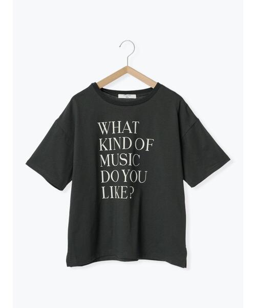 Samansa Mos2 blue(サマンサモスモスブルー)の「【接触冷感】ロゴプリントTシャツ(Tシャツ/カットソー・レディース・オフホワイト/キナリ/チャコールグレー/モカ/ブルー・F)」の14枚目の写真