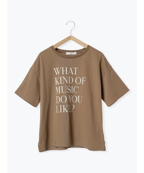 Samansa Mos2 blue(サマンサモスモスブルー)の「【接触冷感】ロゴプリントTシャツ(Tシャツ/カットソー・レディース・オフホワイト/キナリ/チャコールグレー/モカ/ブルー・F)」の13枚目の写真