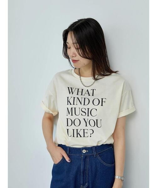Samansa Mos2 blue(サマンサモスモスブルー)の「【接触冷感】ロゴプリントTシャツ(Tシャツ/カットソー・レディース・オフホワイト/キナリ/チャコールグレー/モカ/ブルー・F)」の11枚目の写真