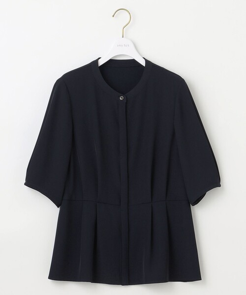 ANY SIS（エニィスィス）の「【接触冷感・UVカット・速乾】コンフォートビューティサテン ブラウス（シャツ/ブラウス・レディース・ネイビー系/ダークグリーン系/アイボリー系・2）」の11枚目の写真