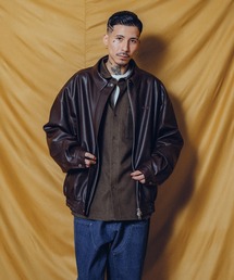 Suburban “牛革”leather“ 短丈“bomber jacket 86550561b_b_03_215.jpg