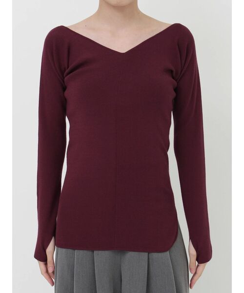 LAGUNAMOON(ラグナムーン)の「バレリーナアシメヘムニットプルオーバー(ニット/セーター・レディース・ホワイト/チャコールグレー/ブラック/ボルドー/ブルー・FREE)」の9枚目の写真