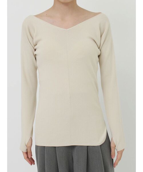 LAGUNAMOON(ラグナムーン)の「バレリーナアシメヘムニットプルオーバー(ニット/セーター・レディース・ホワイト/チャコールグレー/ブラック/ボルドー/ブルー・FREE)」の8枚目の写真