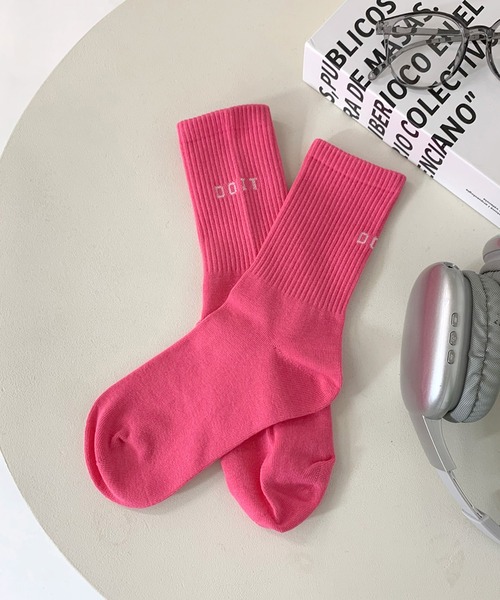 non-hedge（ノンヘッジ）の「英字ロゴソックス（ソックス/靴下・レディース・ブラック/ベビーピンク/グレー/ホワイト/ピンク・FREE）」の4枚目の写真