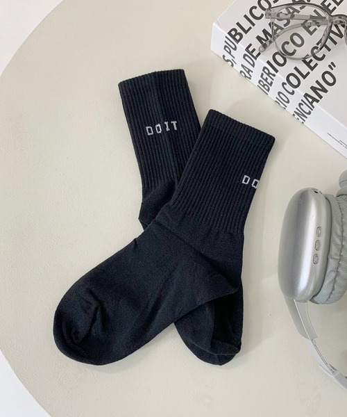 non-hedge（ノンヘッジ）の「英字ロゴソックス（ソックス/靴下・レディース・ブラック/ベビーピンク/グレー/ホワイト/ピンク・FREE）」の3枚目の写真