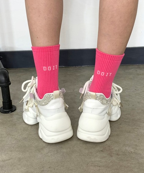 non-hedge（ノンヘッジ）の「英字ロゴソックス（ソックス/靴下・レディース・ブラック/ベビーピンク/グレー/ホワイト/ピンク・FREE）」の14枚目の写真