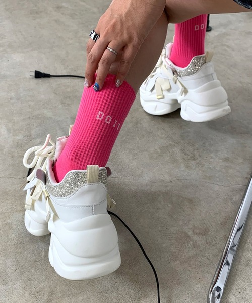 non-hedge（ノンヘッジ）の「英字ロゴソックス（ソックス/靴下・レディース・ブラック/ベビーピンク/グレー/ホワイト/ピンク・FREE）」の12枚目の写真