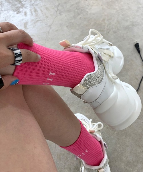 non-hedge（ノンヘッジ）の「英字ロゴソックス（ソックス/靴下・レディース・ブラック/ベビーピンク/グレー/ホワイト/ピンク・FREE）」の11枚目の写真